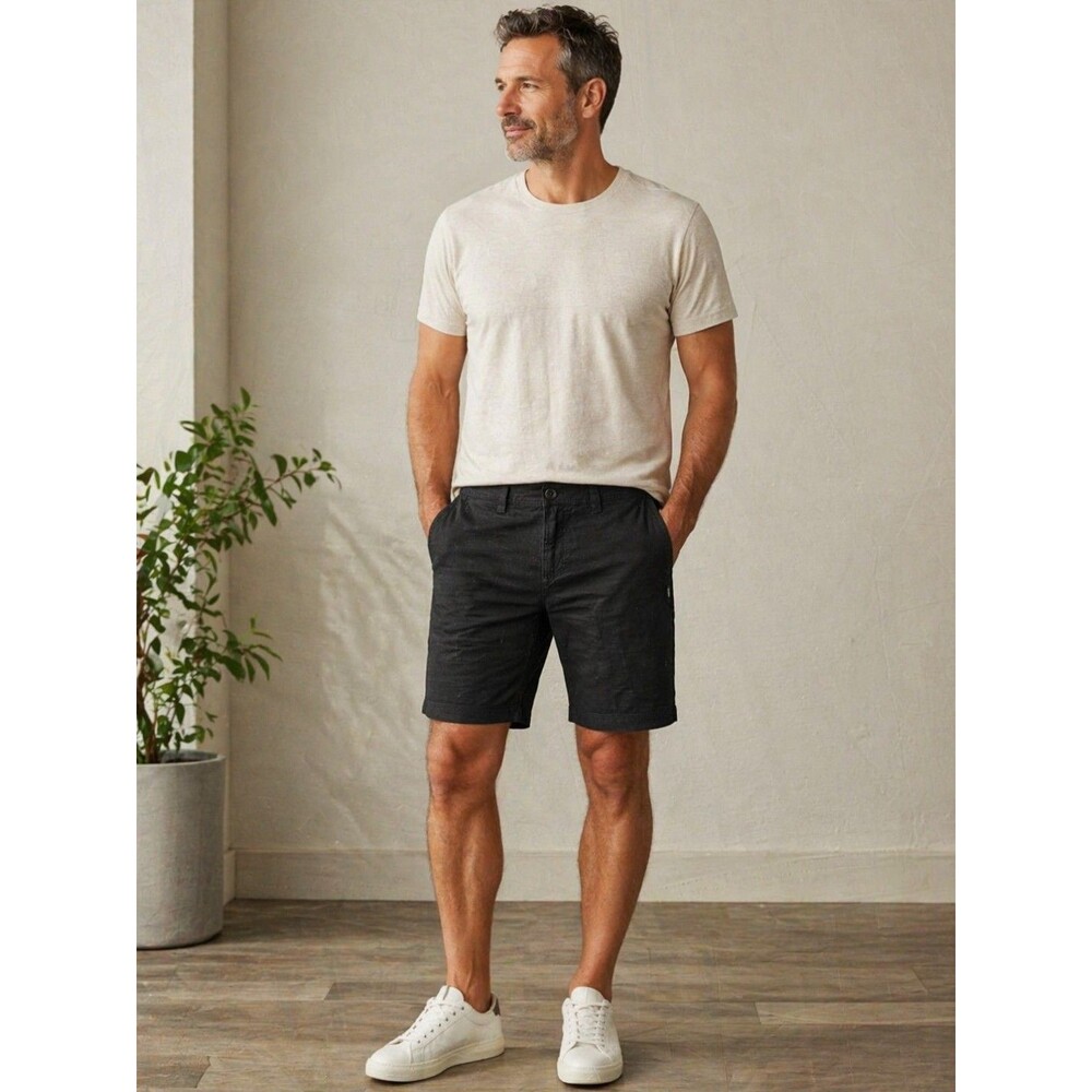 Oneill Mens Shorts Size 30 Standard Fit at the knee 20" Black Flat Chino stretch